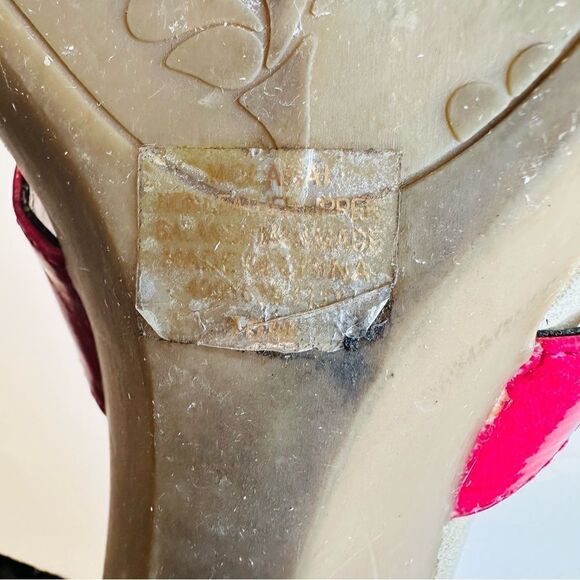 Mootsies Tootsies Bright Pink Bow Wedge Sandals Size 10 Light Wear - Picture 6 of 6